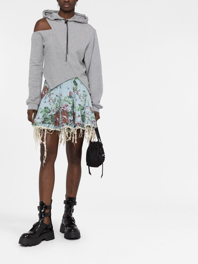 Molly Goddard floral-print distressed skirt outlook