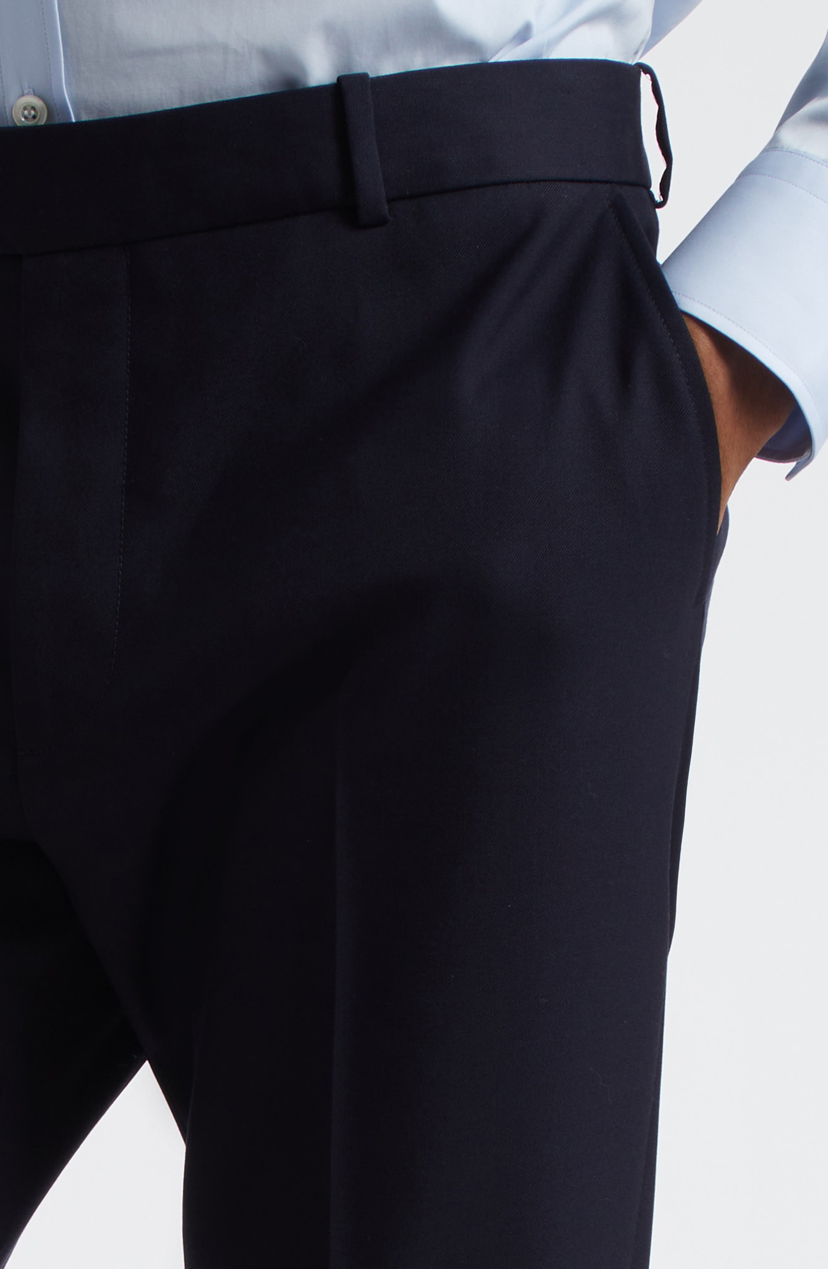McQueen Low Rise Wool Cigarette Trousers in Navy at Nordstrom - 5