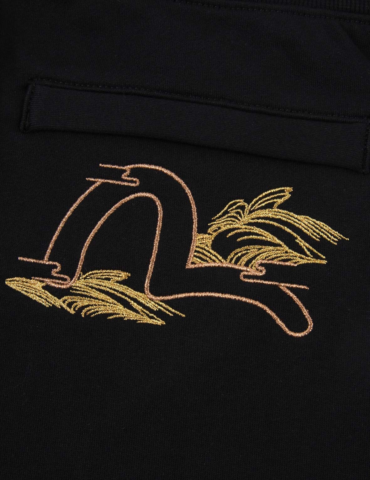 JAPANESE ART SEAGULL EMBROIDERED SWEAT SHORTS - 12