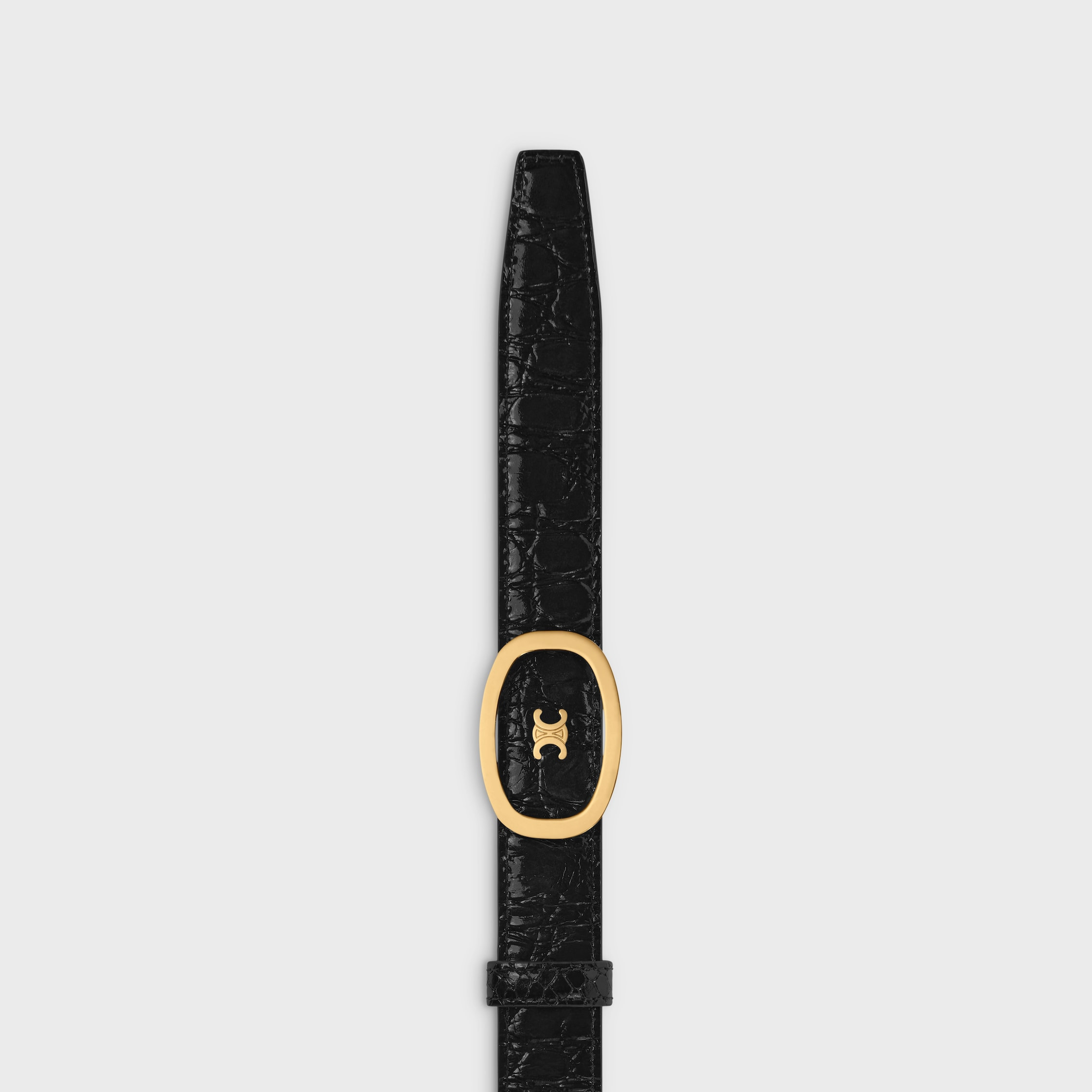 Medium 25MM Reversible Celine Alix Belt  IN PYTHON EMBOSSED CALFSKIN & CROCODILE EMBOSSED CALFSKIN - 6
