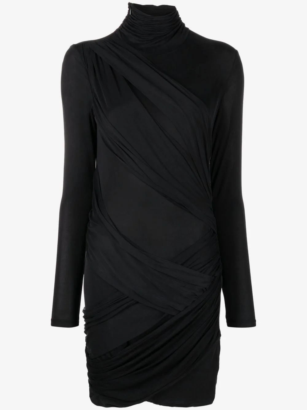 Kores roll-neck draped minidress - 1