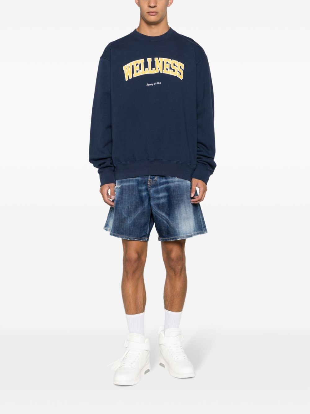 text-print cotton sweatshirt - 2