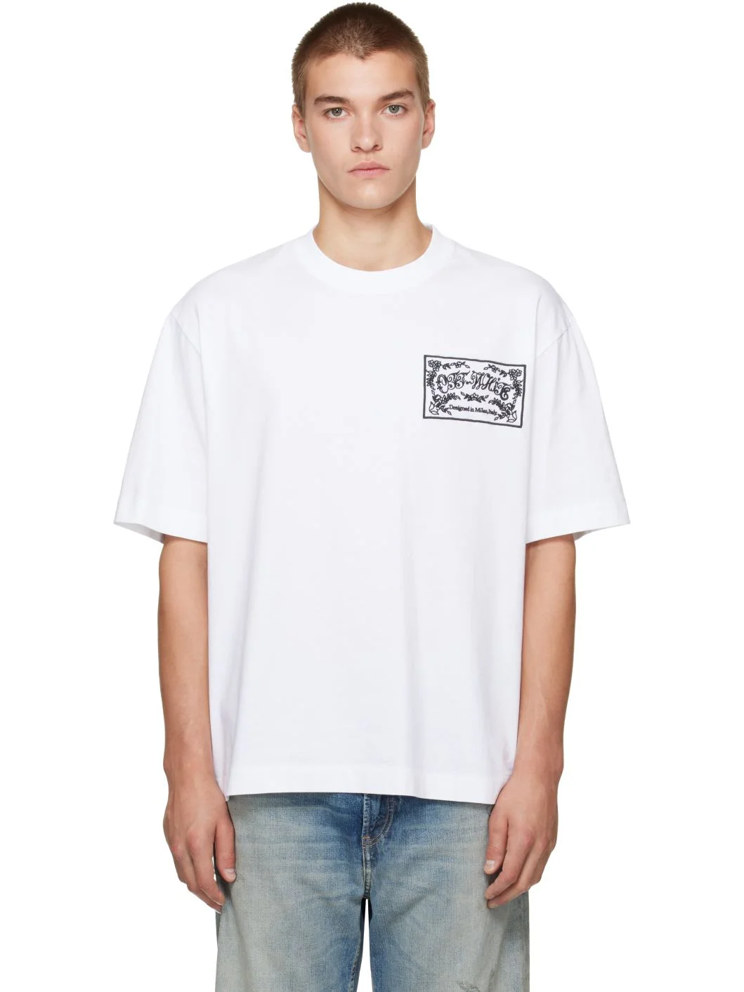 White Paisley Label Skate S/S T-shirt - 1