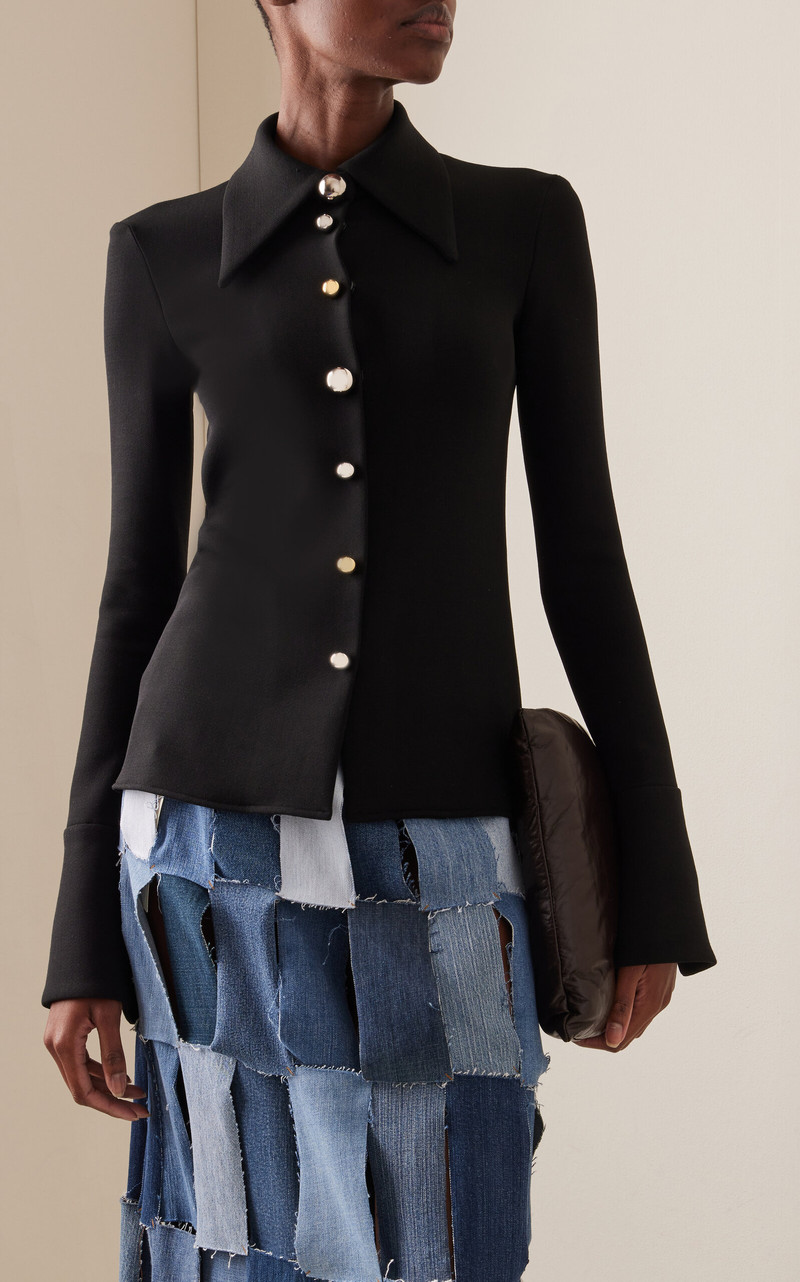 A.W.A.K.E. MODE Embellished Fitted Shirt black outlook