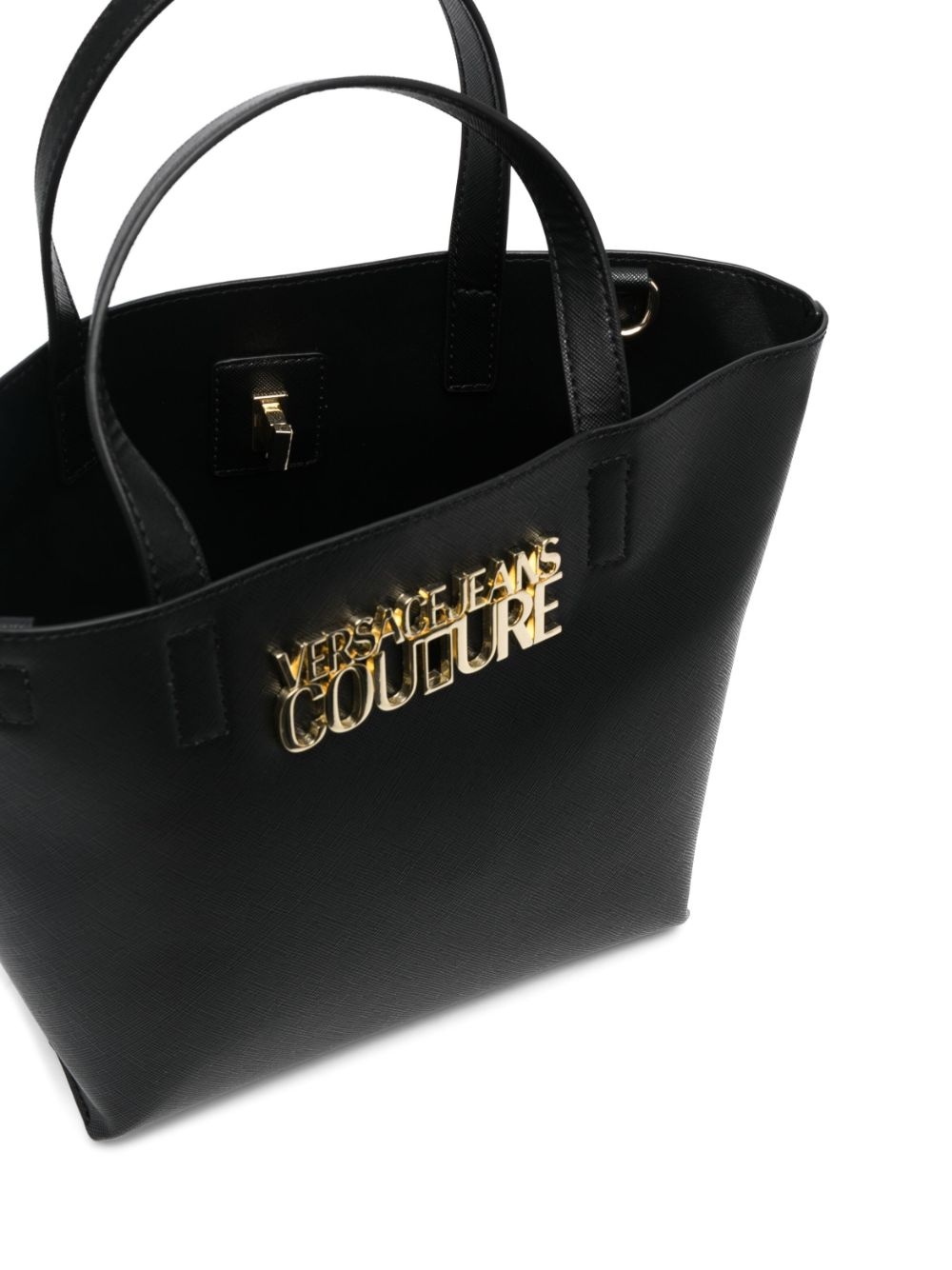 logo-plaque faux-leather tote bag - 6