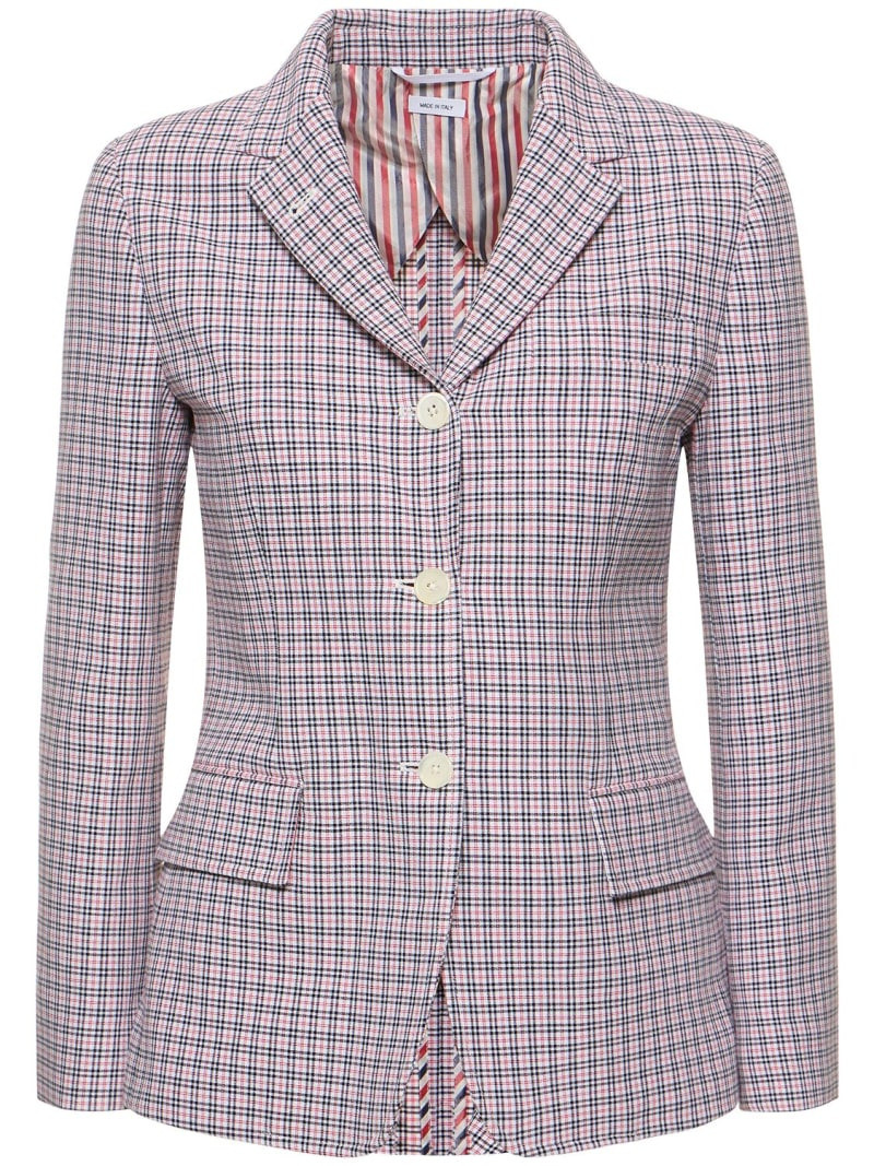 Cotton check crepe jacket 1