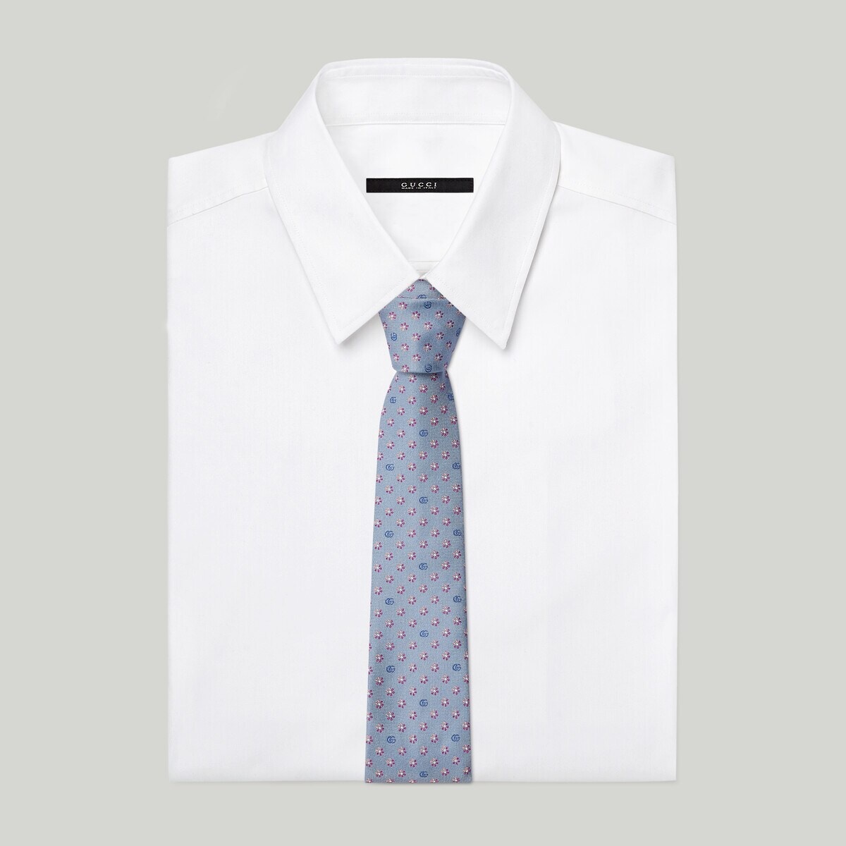 Double G flower silk jacquard tie - 2