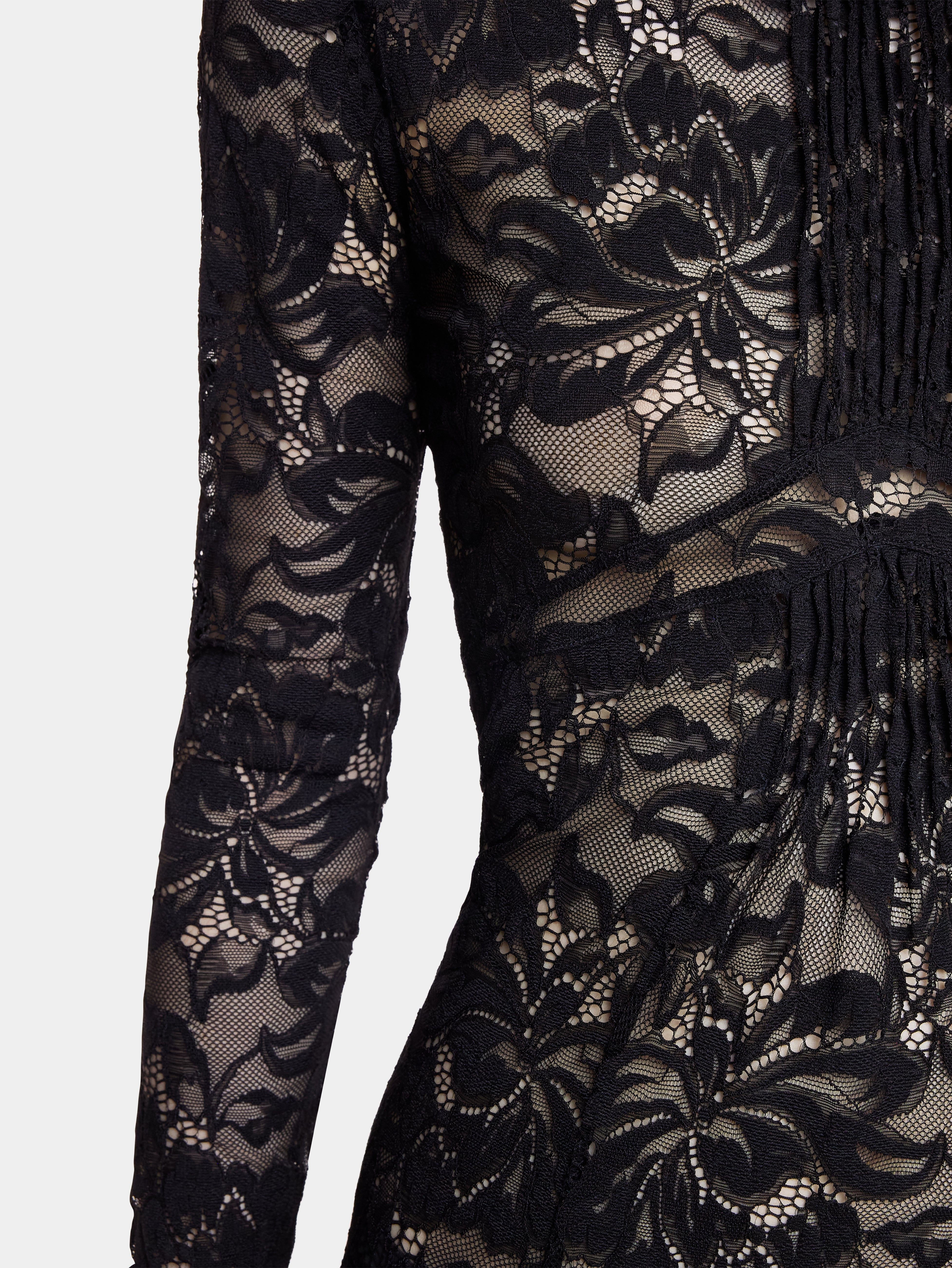 BLACK LONG DRESS IN LACE - 5