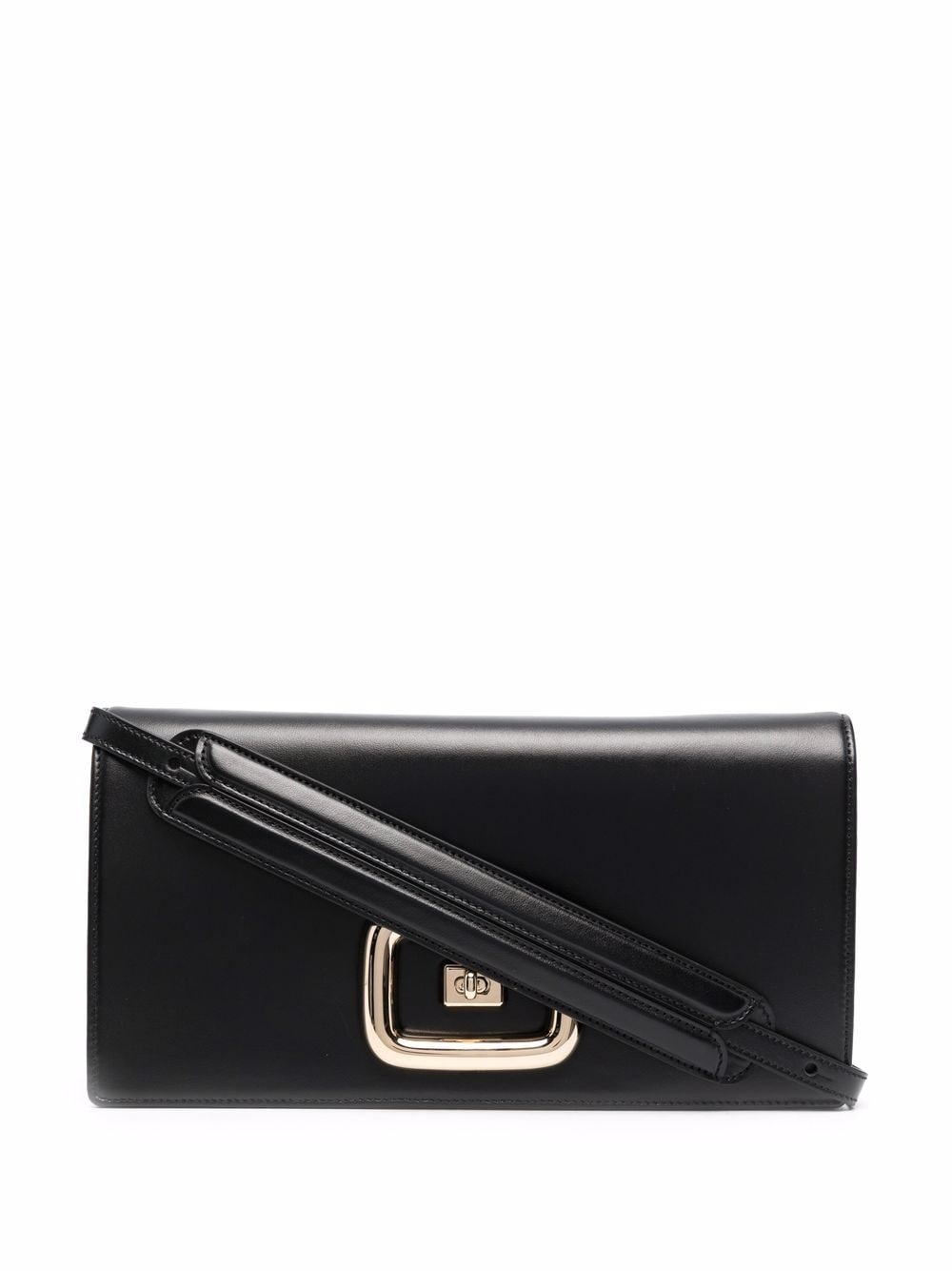embossed-logo leather shoulder bag - 1