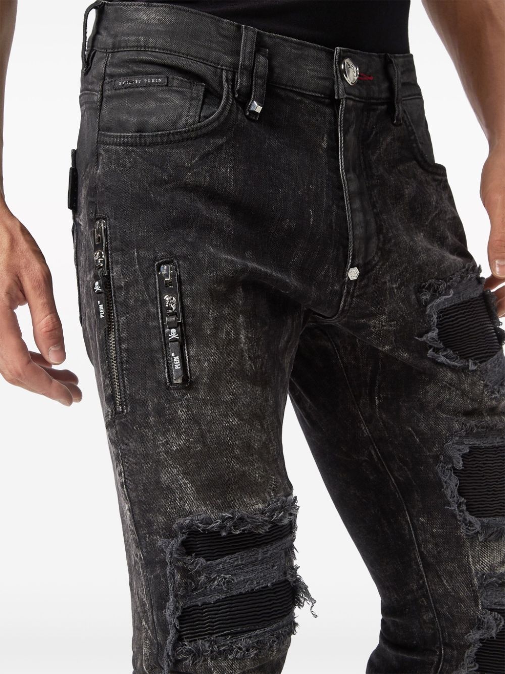 ripped stonewashed skinny jeans - 5