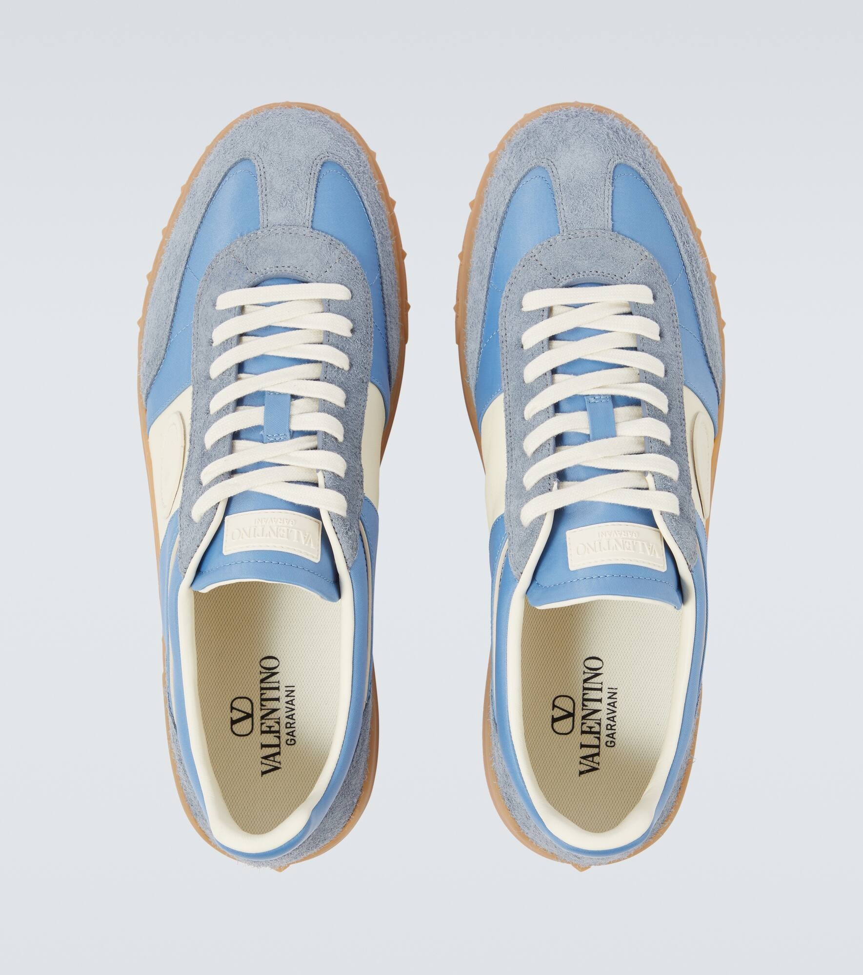 Upvillage suede-trimmed leather sneakers - 4
