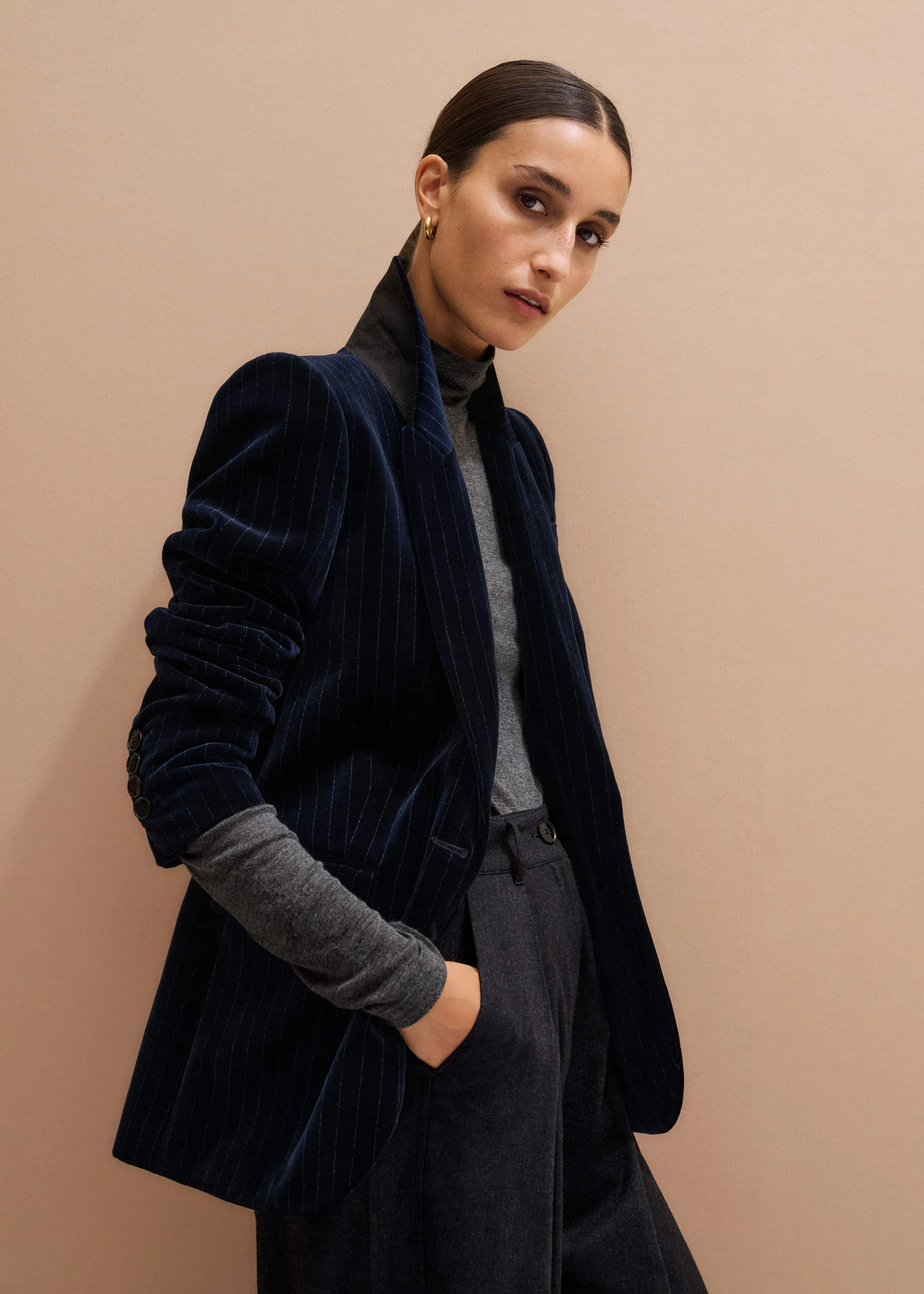 Sharp Shoulder Blazer - 1