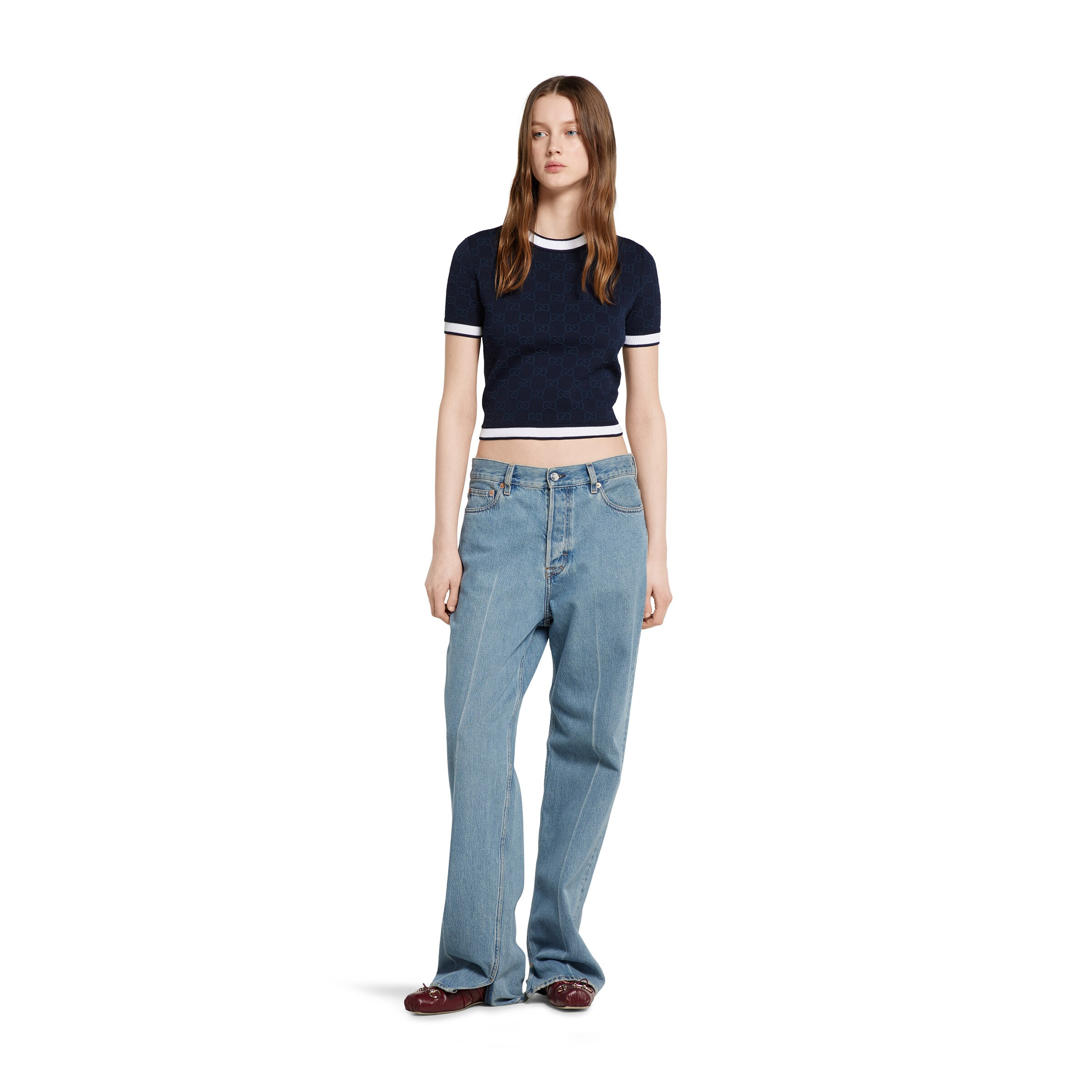GG fine cotton jacquard top - 2