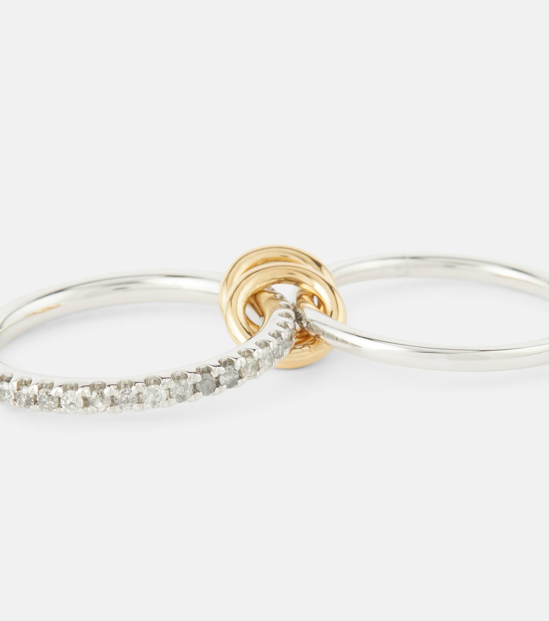 Marigold sterling silver and 18kt gold ring with diamonds - 6