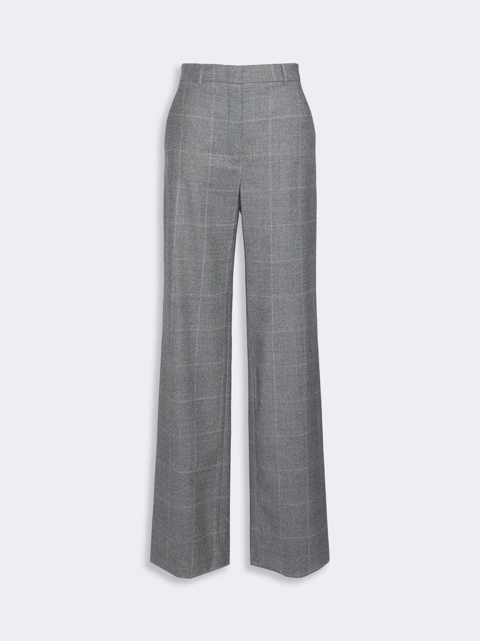 AGILE Straight-fit wool flannel trousers - DARK GREY - 1