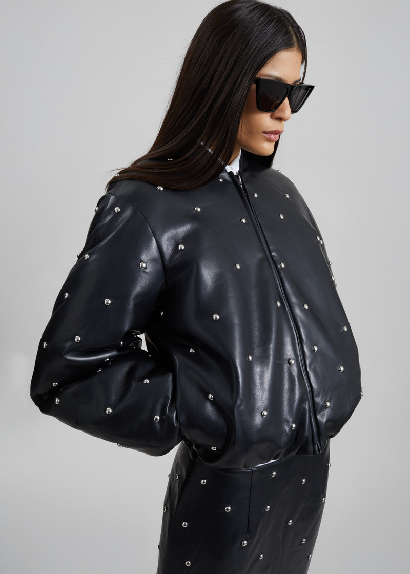 Rotate Studded Padded Jacket - Black 7