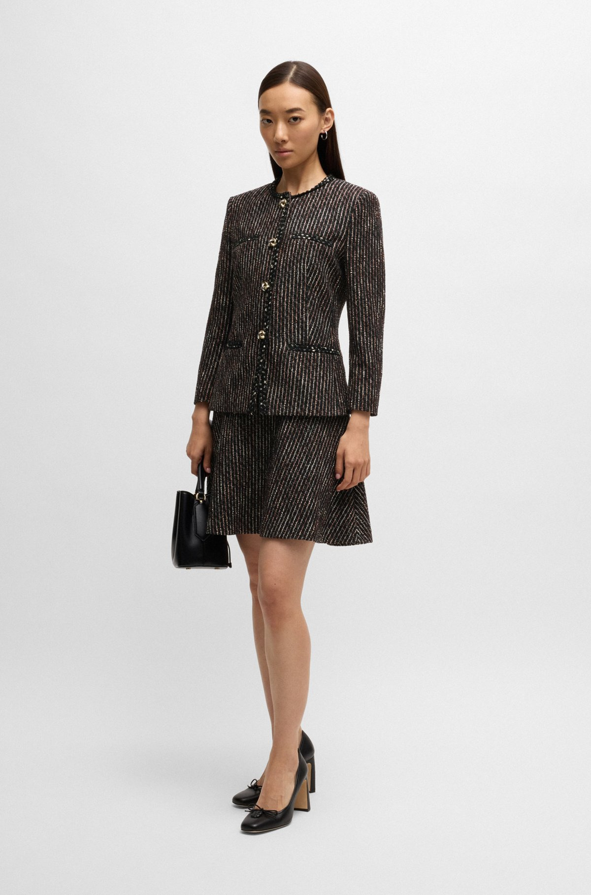 TAPE-TRIM DRESS IN JERSEY BOUCLÉ - 2