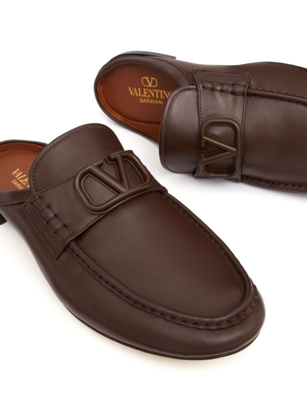 VLogo leather slippers - 5