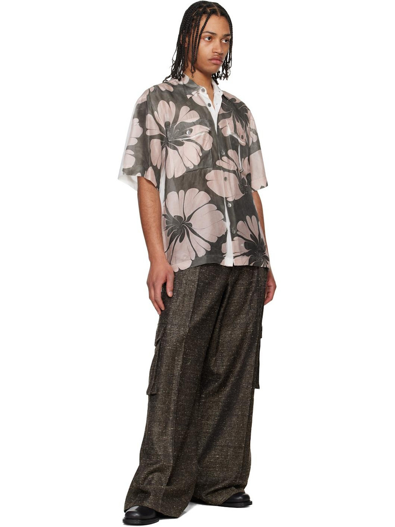 Dries Van Noten Gray & White Dessin Printed Shirt outlook
