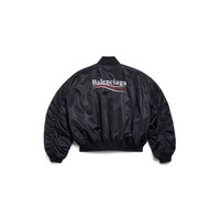 BALENCIAGA Political Campaign Varsity Jacket in Black