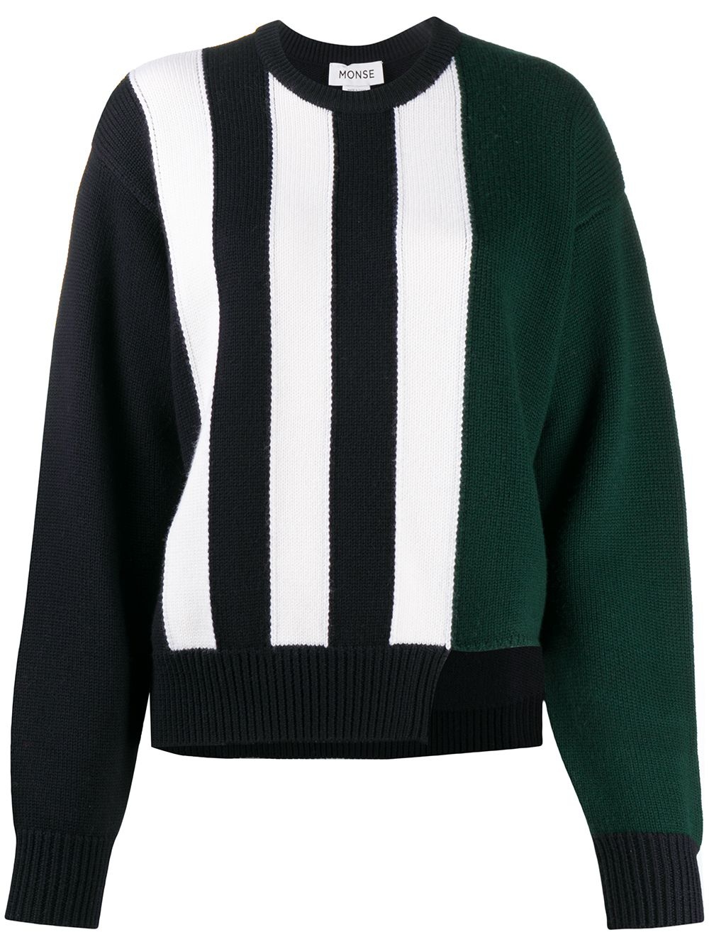 colour-block merino wool jumper - 1