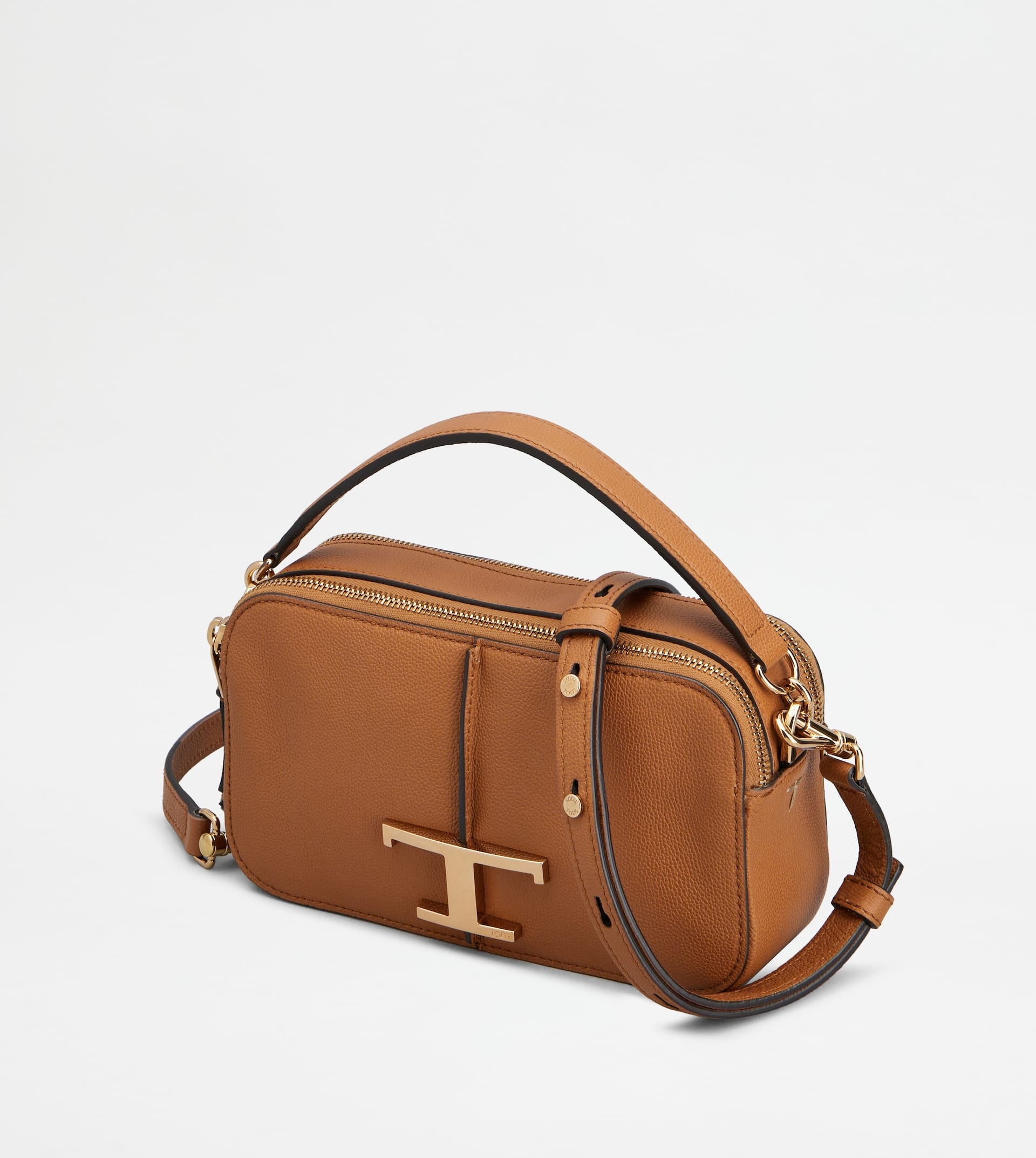 T TIMELESS CAMERA BAG IN LEATHER MINI - BROWN - 6
