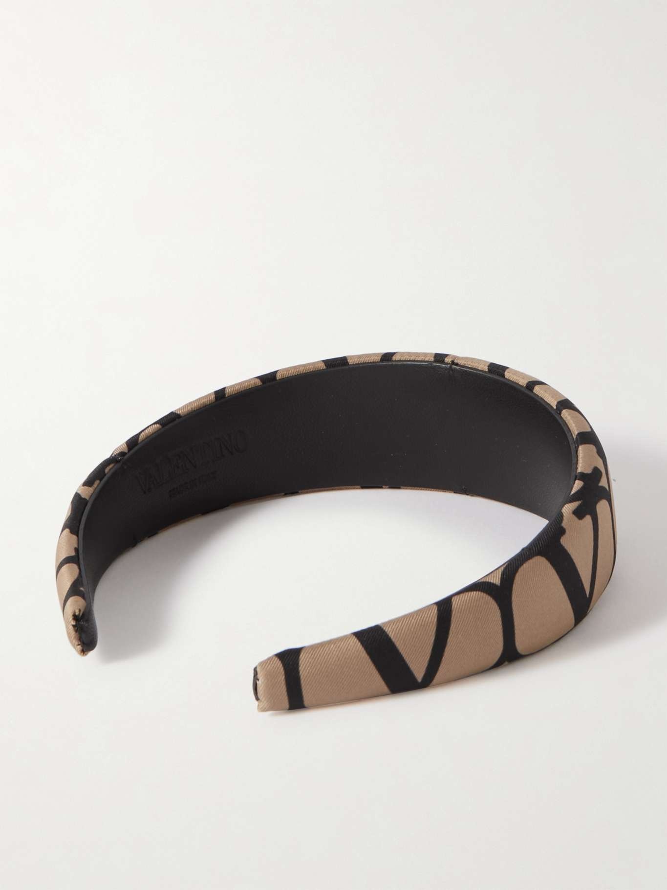 Toile Iconographe silk-twill and leather headband - 3