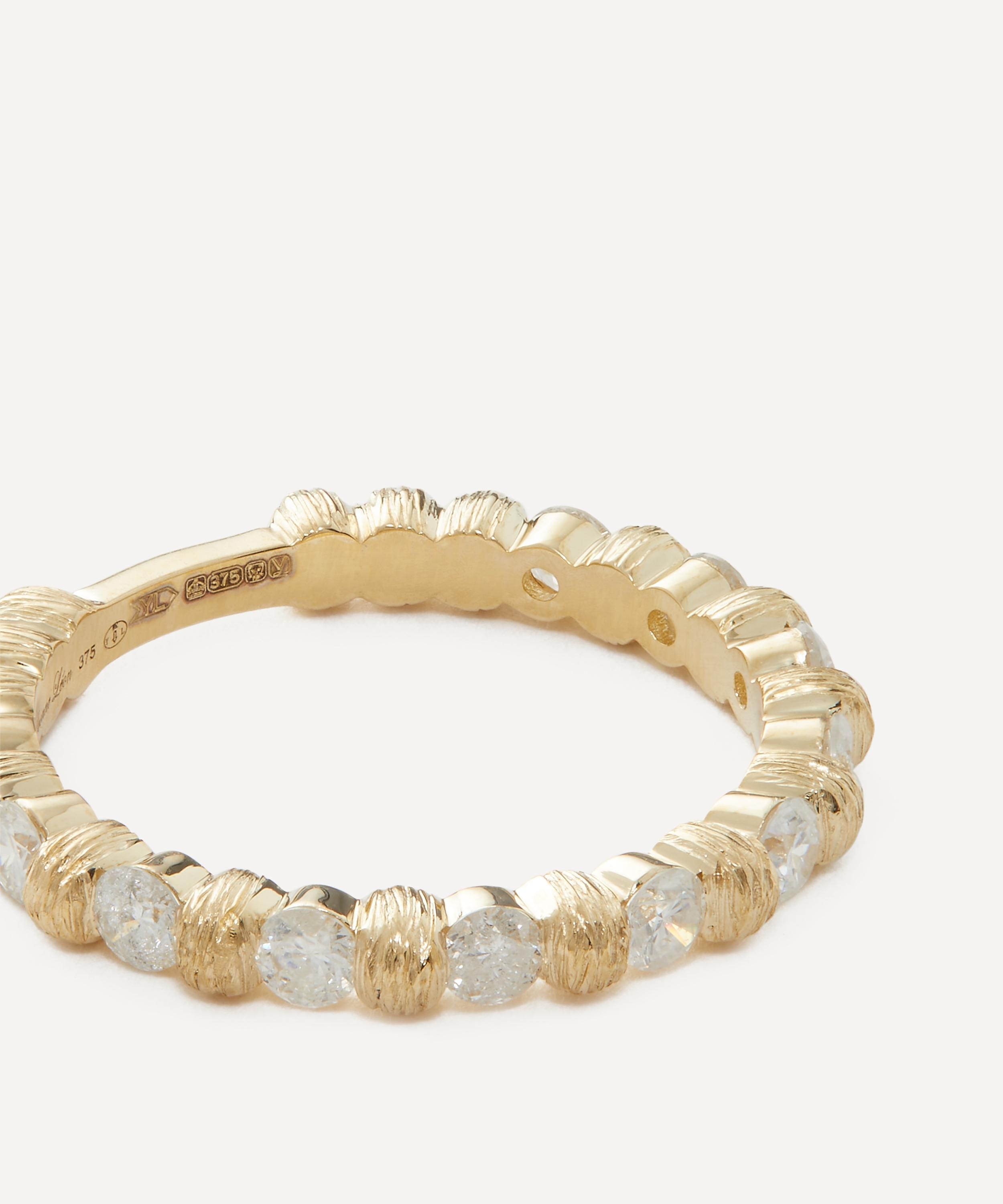 9ct Gold Diamond Wafer Ring - 2