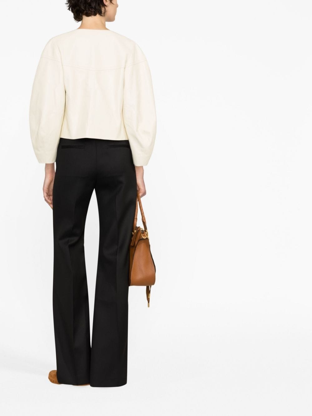flared silk trousers - 4