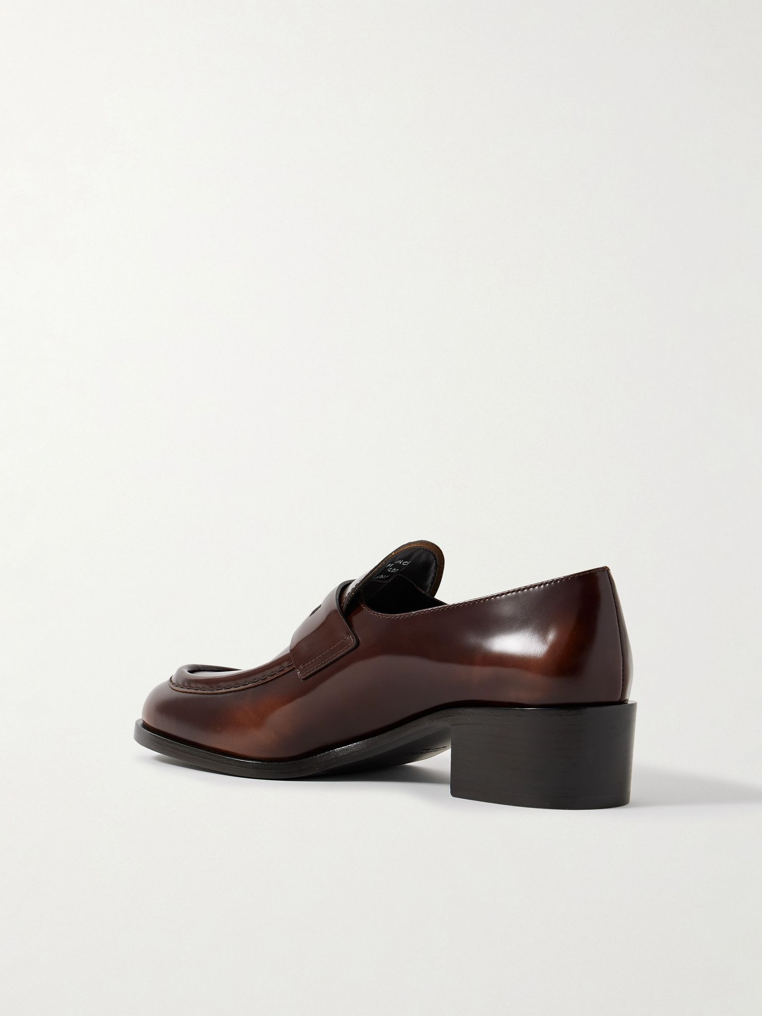 Prudence glossed-leather loafers Brown - 3