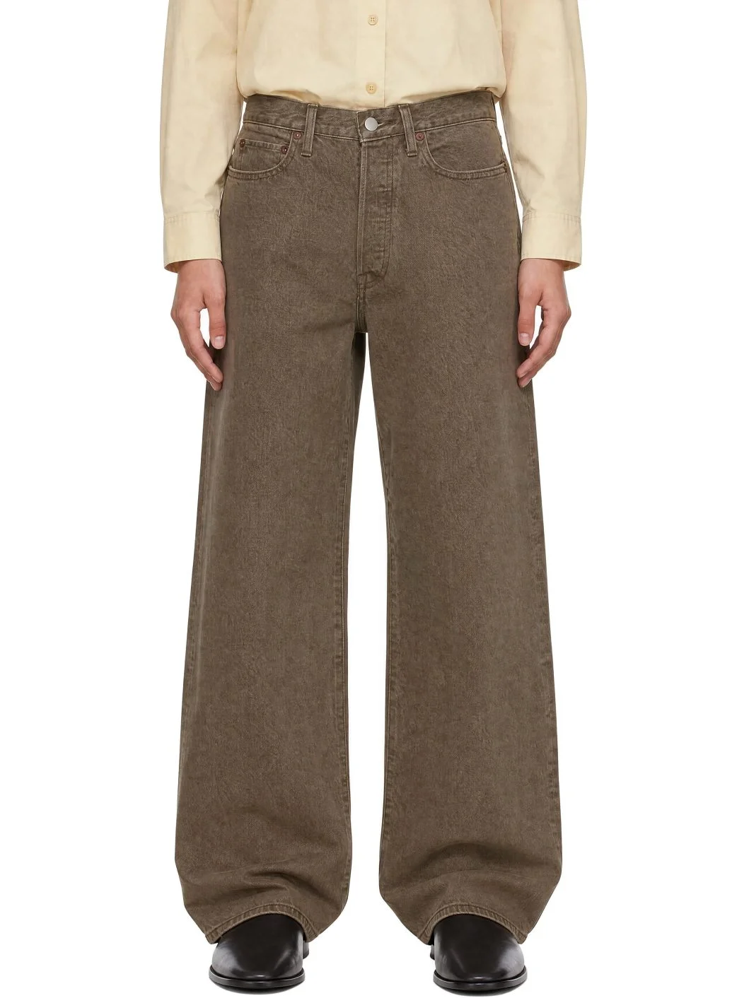Khaki Loose Color Jeans - 1