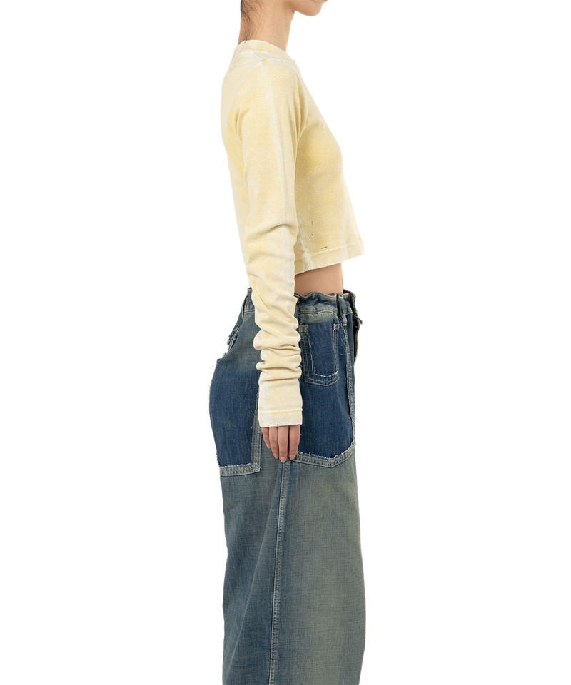 Bleached Cropped Long Sleeve T-shirt 19