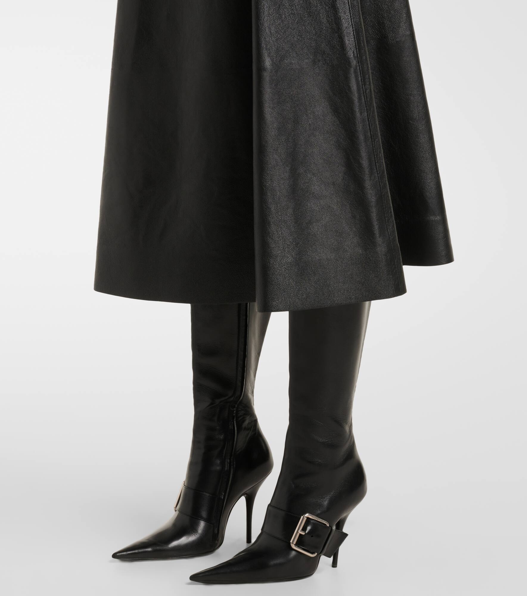 Leather midi skirt - 5