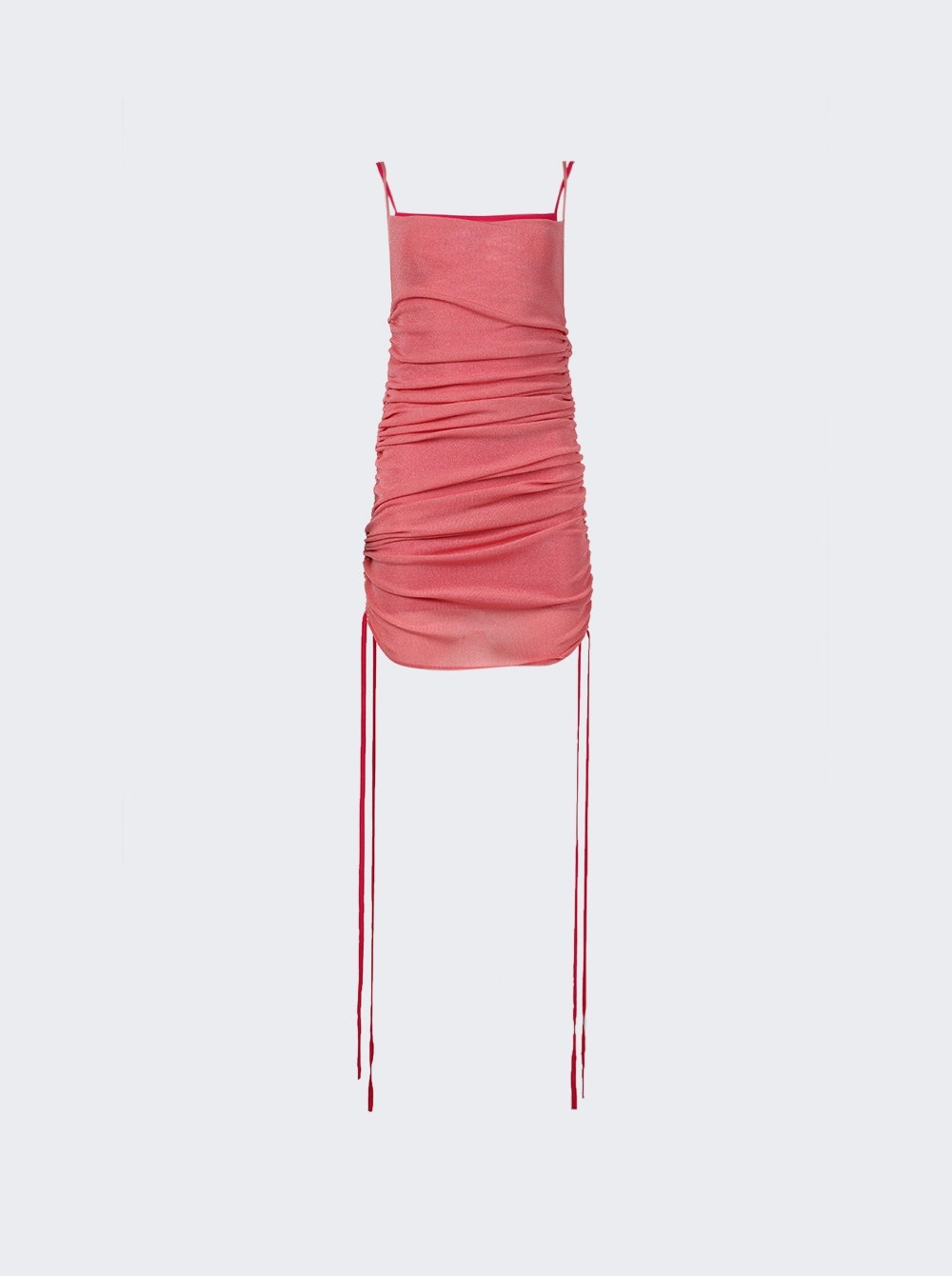 Sheer Multirib Drape Mini Dress Fuchsia - 1
