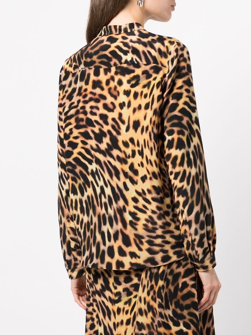 cheetah print silk shirt - 4