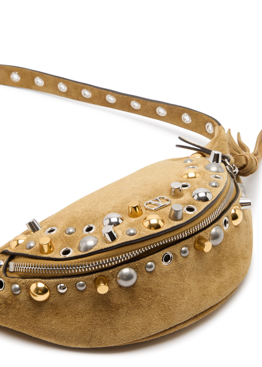 Valentino Garavani Embellished Suede Belt bag - 3