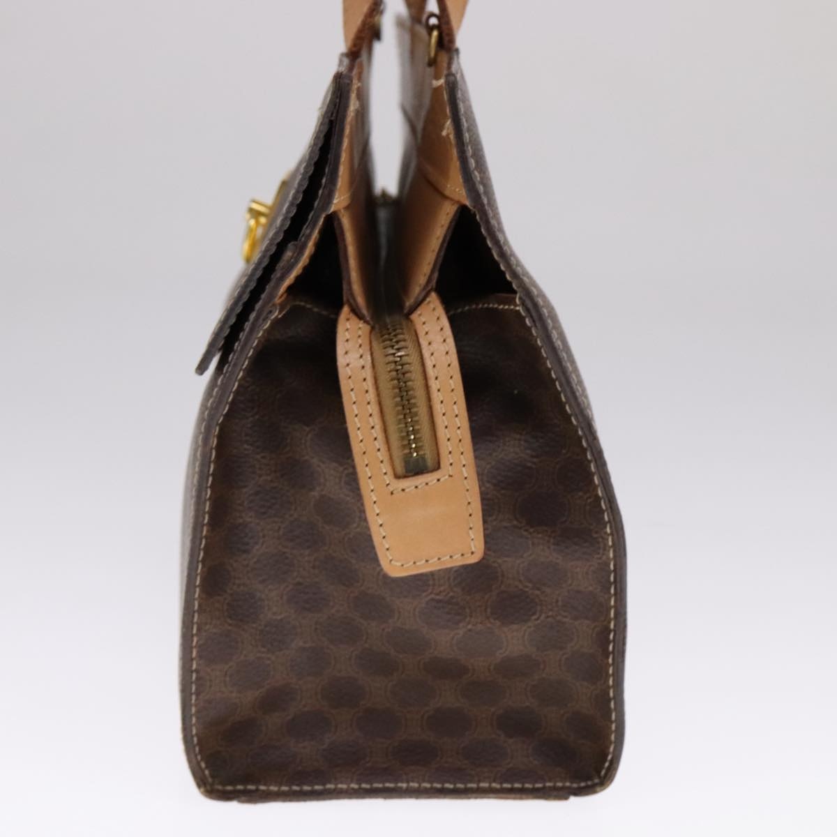 CELINE Macadam Canvas Hand Bag Pvc Leather Brown - 4
