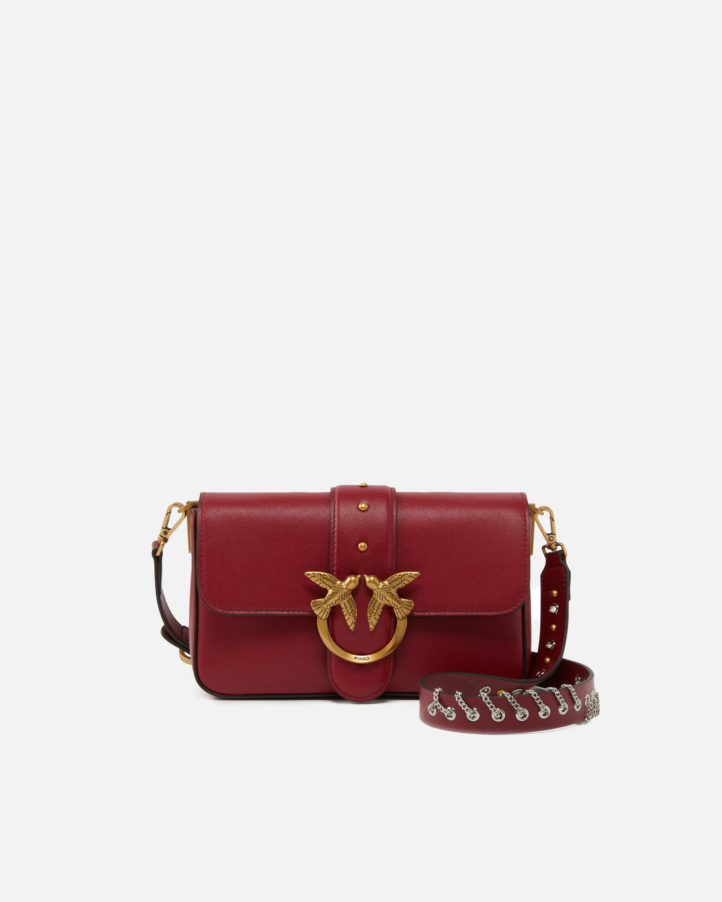 MINI LOVE BAG SLOUCHY SHOULDER BAG IN LEATHER WITH TWO STRAPS - 1