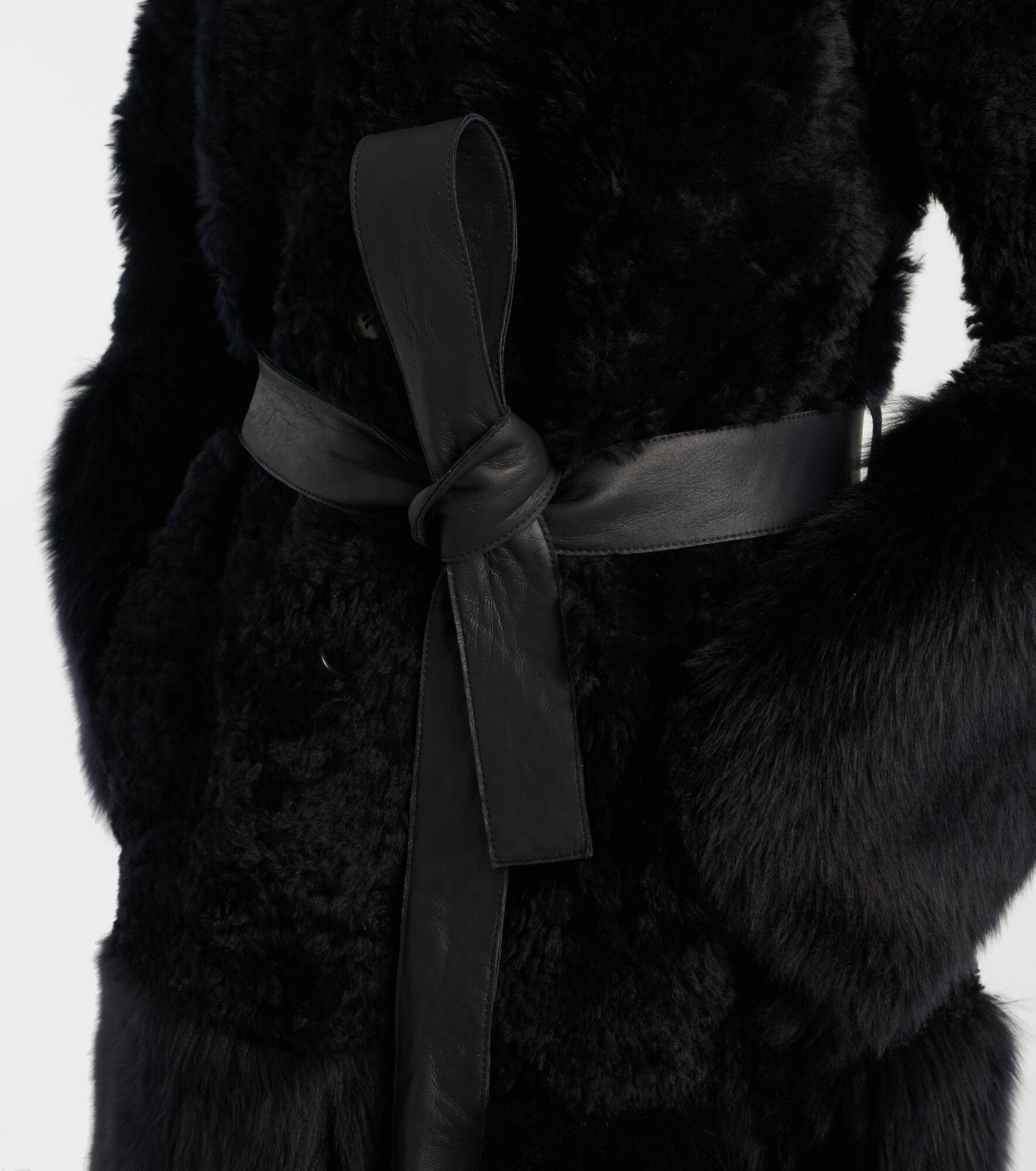 Tina belted shearling coat - 5