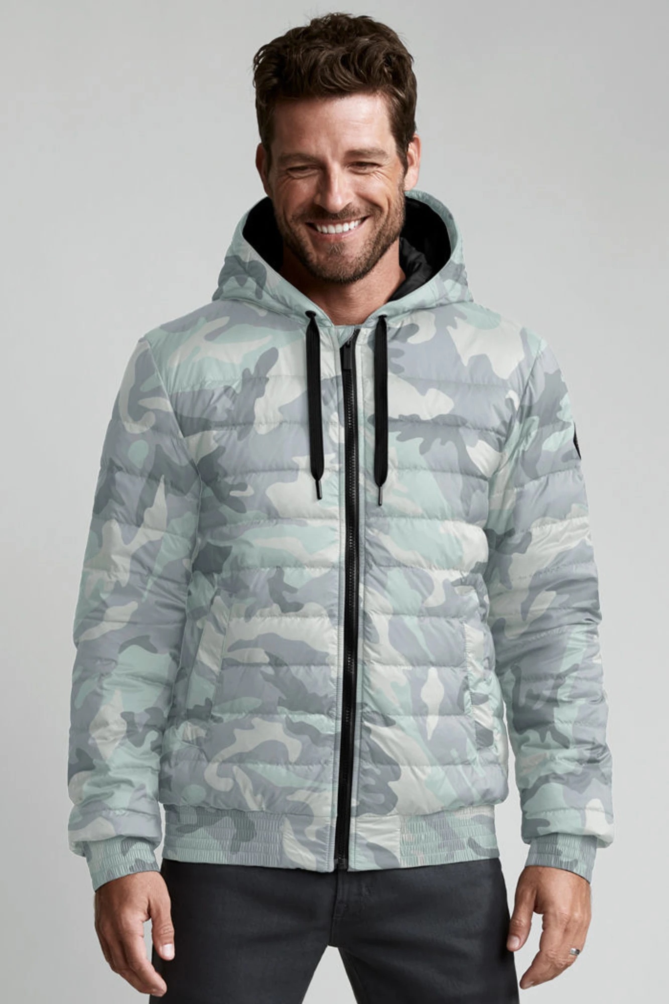 MEN'S SYDNEY DOWN HOODY BLACK LABEL PRINT - 2