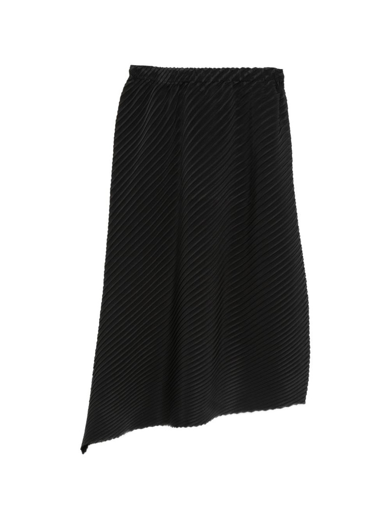 ISSEY MIYAKE pleated asymmetric midi skirt outlook