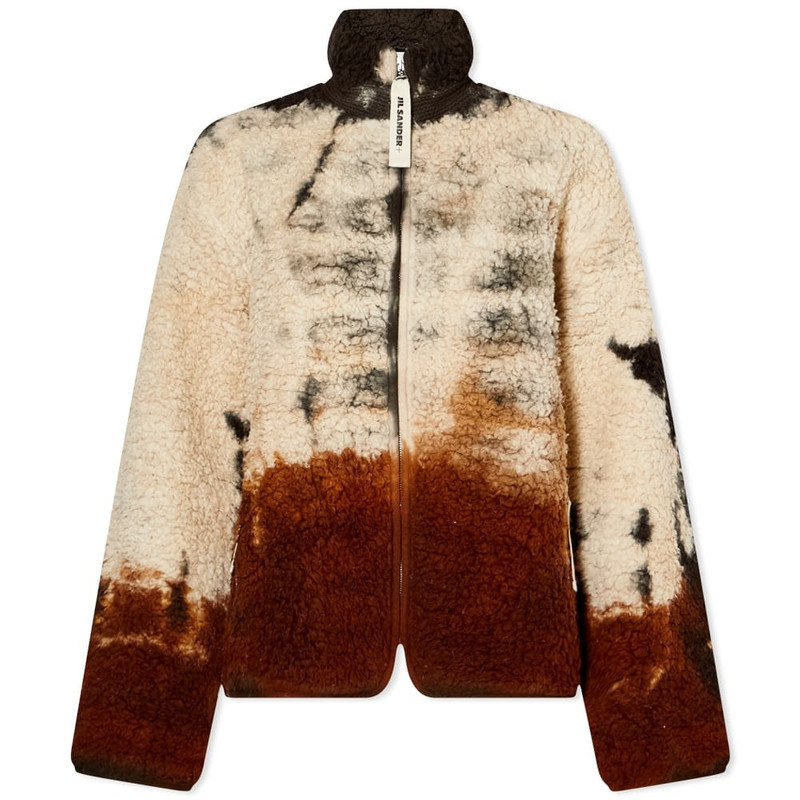 Jil Sander Plus High Neck Zip Up In Tie Dye 1