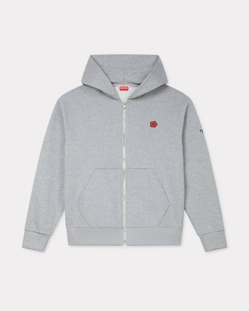 'Boke Flower' embroidered zipped hoodie 1