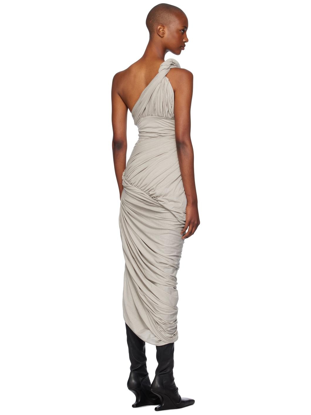 Gray Lido Draped Midi Dress - 3