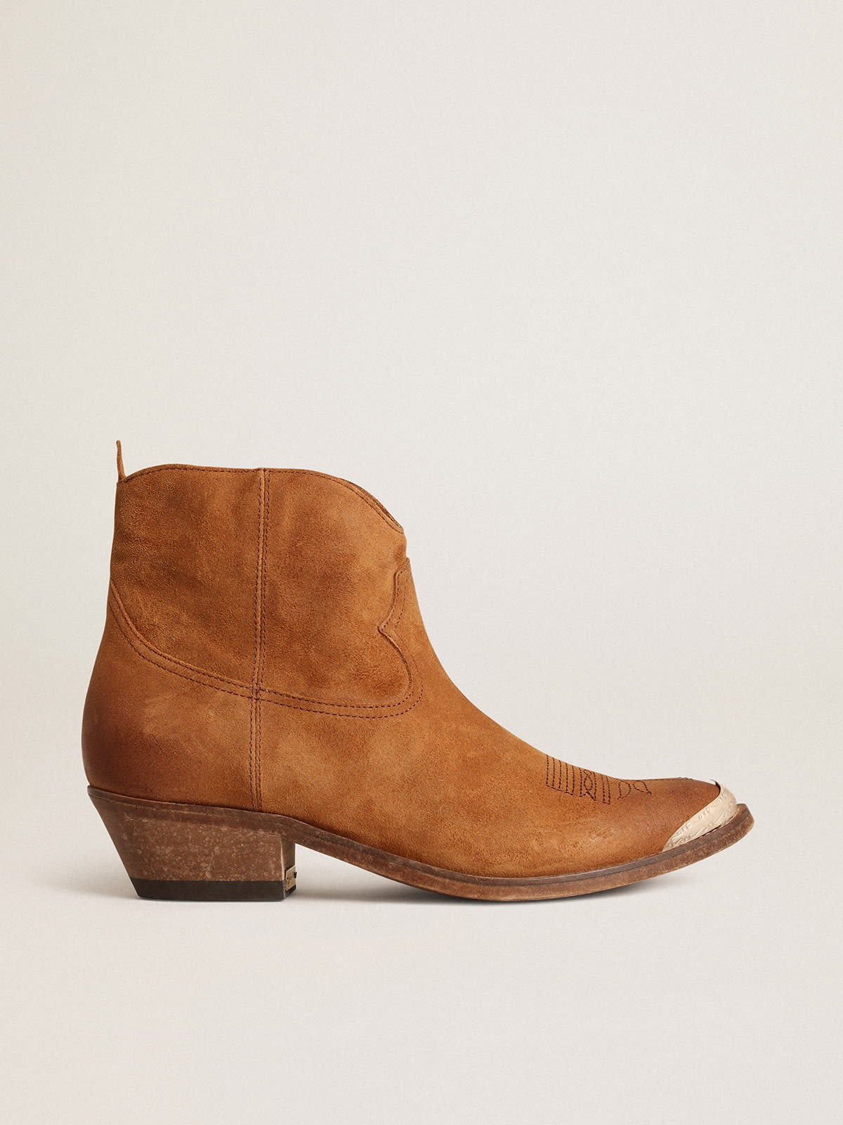 Young ankle boots in cognac-colored suede - 1
