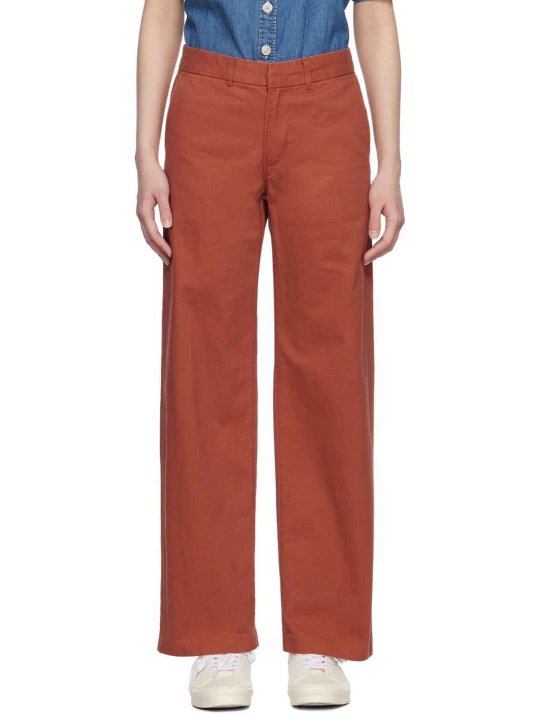 Orange Baggy Trousers - 1