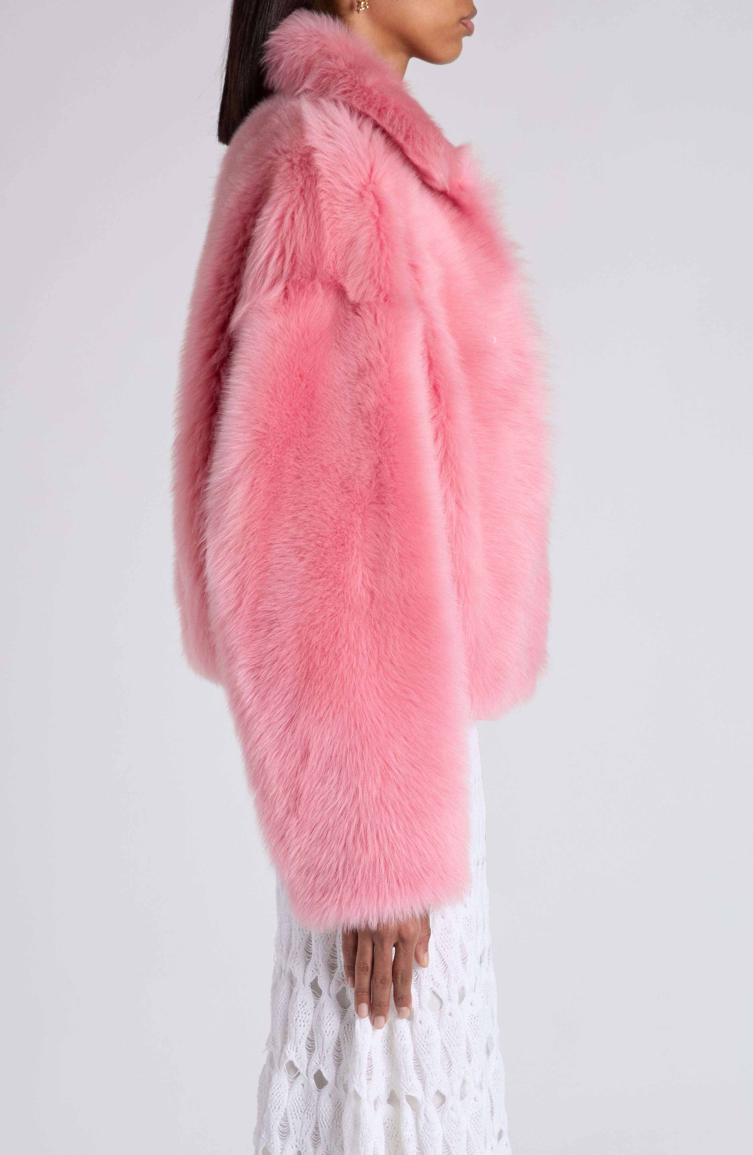 Bottega Veneta Genuine Shearling Jacket in 6418 Petal at Nordstrom - 4