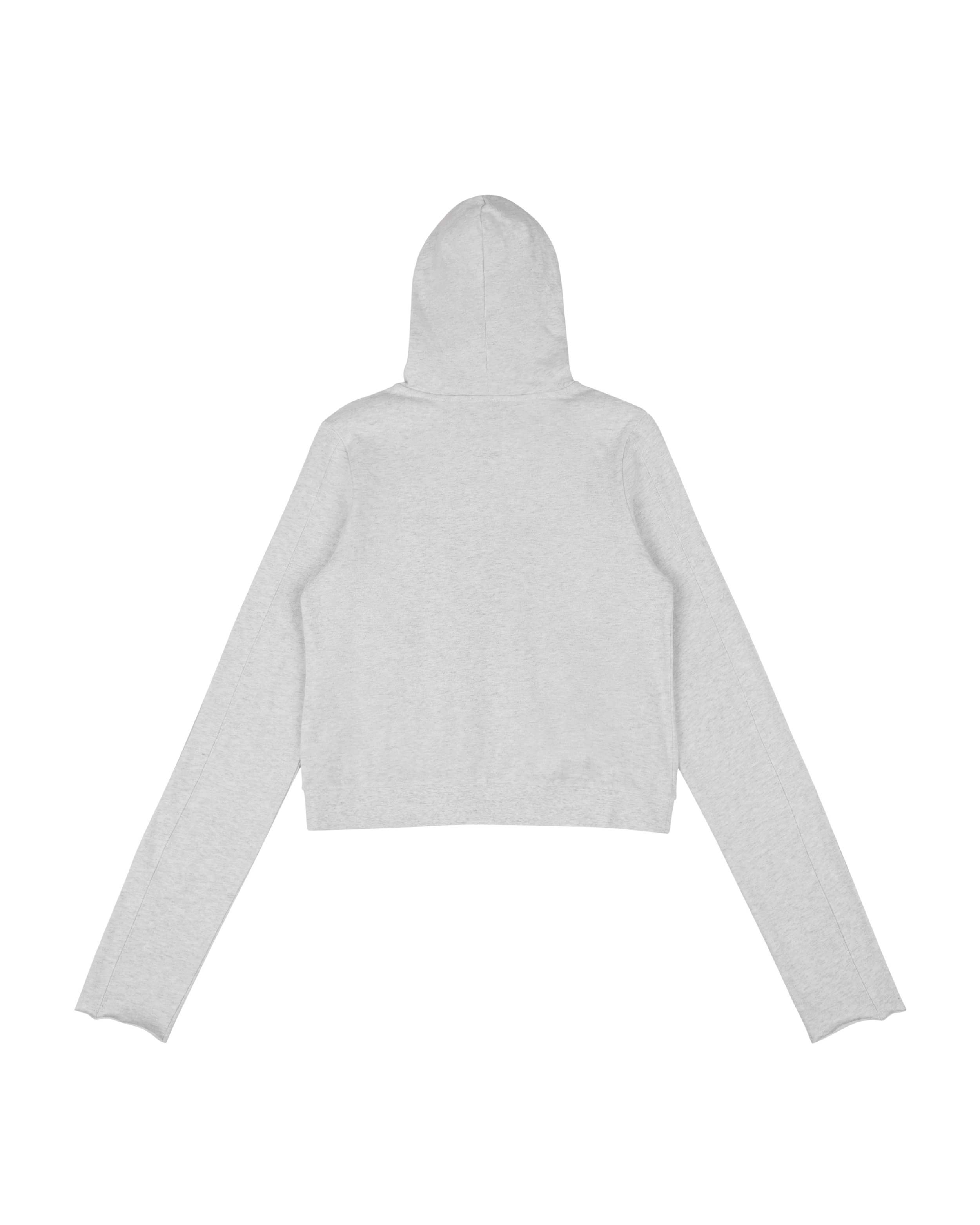 LIGHTWEIGHT CROPPED ZIP-UP HEATHER GREY - 6