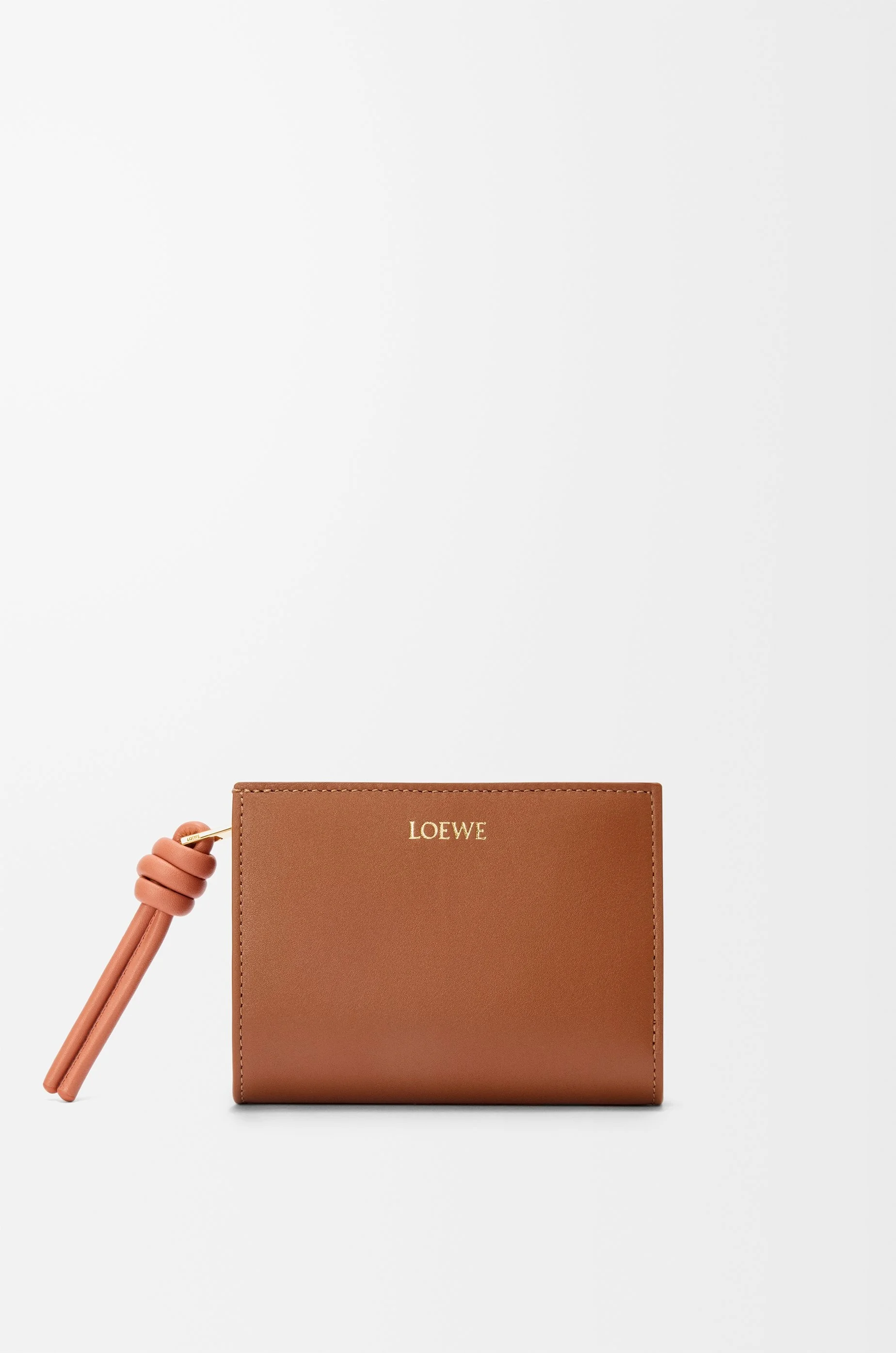 Knot compact wallet in shiny nappa calfskin - 1