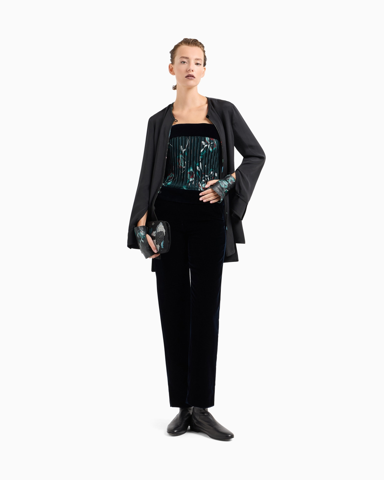 Straight-cut velvet trousers - 2